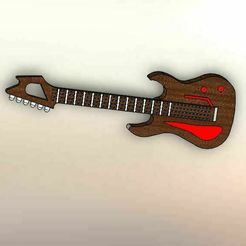 01.jpg Fichier STL Porte-clés guitare électrique・Design pour imprimante 3D à télécharger, LuisCrown