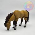 horse_03_wm2.jpg Файл STL Лошадь - Flexi Articulated Animal (печать на месте, без опор)・Модель для загрузки и печати в формате 3D