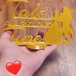 Snapchat-809256721-1.jpg STL file Tale as old as Time / Beauty and the beast decor centerpiece / wall decor / wedding decoration / birthday / sweet 16 / cake topper / centerpiece・Model to download and 3D print