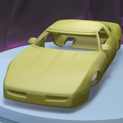 a001.png STL-Datei CHEVROLET CORVETTE C4 COUPE 1983 (1/24) bedruckbare Karosserie・3D-druckbares Modell zum Herunterladen