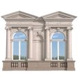 3ddd2.jpg Classic facade with pediment 3D model