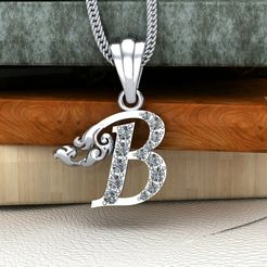 7.jpg STL file Initial Letters Pendant B 3D print model 3D print model・3D printer model to download