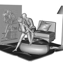 pic-1.jpg Fichier STL COUPLE EN LEVRETTE SUR LE CANAPÉ・Objet pour impression 3D à télécharger