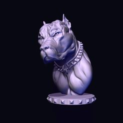 111.jpg Fichier STL buste de pitbull・Design pour imprimante 3D à télécharger