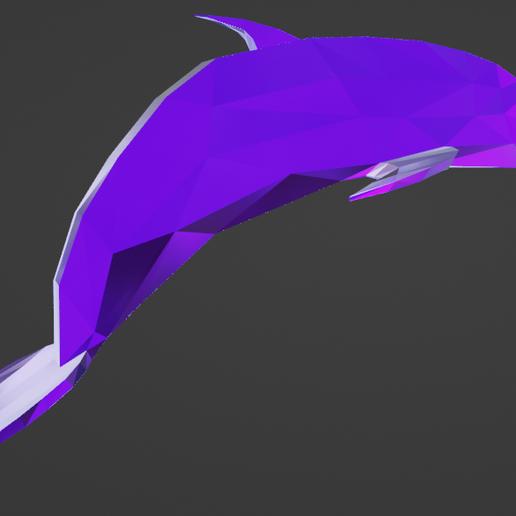 🐬 Low-Poly Dolphin, Delfin Low-Poly・ STL File for 3D printing・Cults