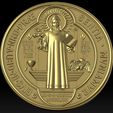 a2.jpg 3D Printed Model of Saint Benedict Medal 1 Side