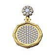 Iced-Diamond-flower-cluster-bail-Artdeco-V2-stepped-Halo-memory-pendant-coin-02.jpg Iced cluster bail Art deco pattern N02 memory pendant 3D print model