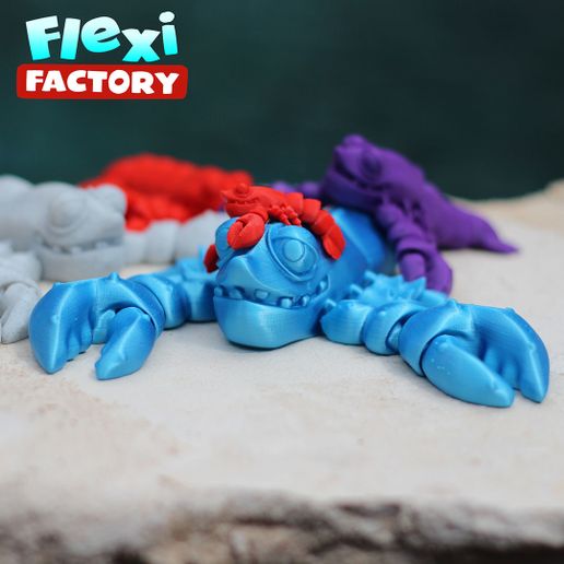 Lobster_D.jpg Download STL file Cute Flexi Print-in-Place Lobster • 3D print object, FlexiFactory
