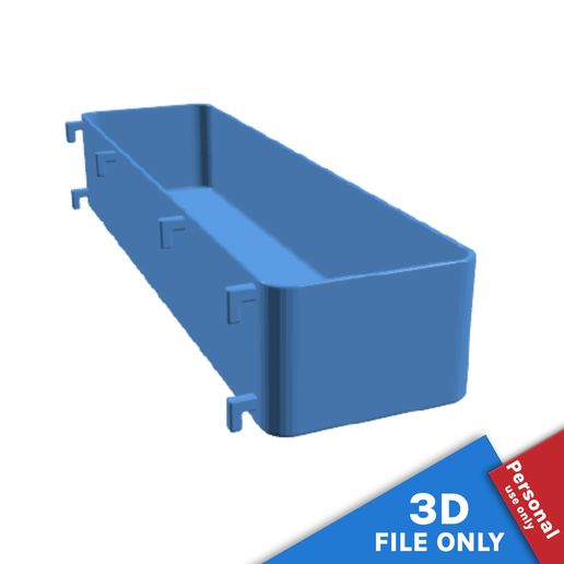 CONTAINER WITH 30X7.5X5.5CM STORAGE SPACE FOR IKEA SKADIS 3D model