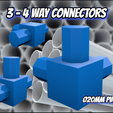 3e2d963c-eb67-4a12-b844-b57e616b04a7.PNG 3 & 4 Way Flat  Cube Elbow fittings / segments connectors Ø20mm PVC Pipe