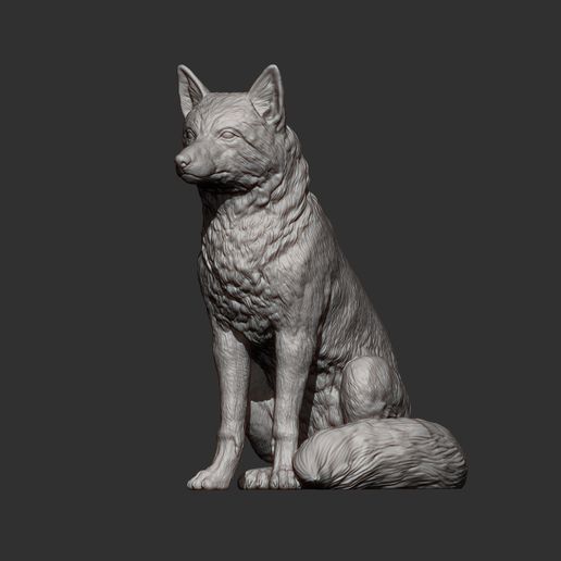 Fox-sitting11.jpg Fox 3D print model