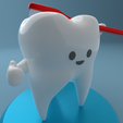 007.png Tooth Character with toothbrush (tooth with toothbrush)