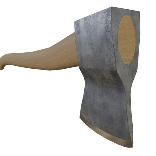 Wooden Hatchet Axe Low Poly