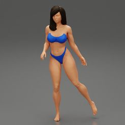 \) 3D file Pretty Bikini Woman Standing on one Leg 3D print model・3D print model to download, 3DGeshaft
