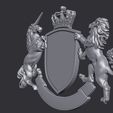 05.jpg Coat of Arms Heraldic Lion and Unicorn Shield 3D Model