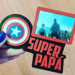 FOTO.png Father's day photo magnet (captain america)