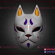 Kitsune_Fox_Mask_3d_print_model_stl_01.jpg Kitsune Fox Mask - Cosplay Costume Halloween