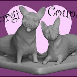 Corgi-Promotion-Final.jpg STL file Cartoon Corgi Couple・Template to download and 3D print
