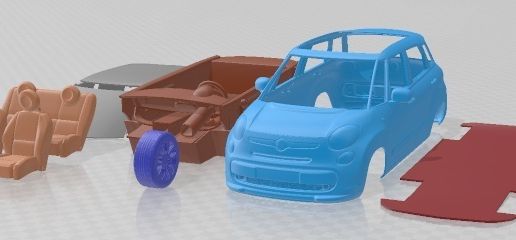 Fiat 500L 2013 Printable Car 3D model