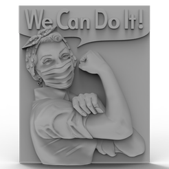 We-Can-Do-It.png 3D-Modell STL-Datei für CNC-Router/Laser & 3D-Drucker Wir können es tun