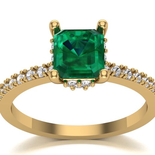 2.jpg STL file Square Emerald Ring・3D print object to download, Ayyaz166
