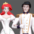 8.png ARIEL PEQUENA SEREIA COM PRÍNCIPE ERIC CASAMENTO ANIMAÇÃO DISNEY PERSONAGEM ESTÁTUA PRINCESA IMPRESSÃO 3D