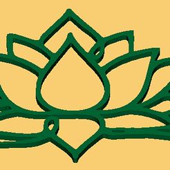 STL file OM symbol and lotus flower, Hindu symbol, Yoga Symbol tag