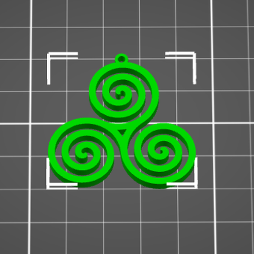 IRISH SYMBOL, CELTIC SYMBOL, Triskele, PENDANT FOR NECKLACE, JEWELRY, EAR RINGS, KEY HANGER, CHARM 3D model