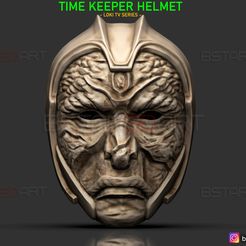 001.jpg Archivo STL Casco del Guardián del Tiempo - LOKI TV series 2021 - Máscara de Halloween Cosplay・Modelo para descargar e imprimir en 3D