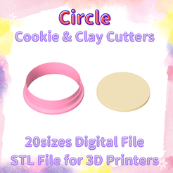 2.png CIRCLE ＊ SET OF 20 SIZES ＊10mm~105mm ＊  POLYMER CLAY CUTTERS＊COOKIE CUTTERS＊SUGAR CRAFT