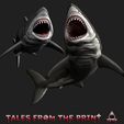 Great-white-shark-megalodon-1-Tales-from-the-print.jpg 鲨鱼--巨齿鲨--大白鲨套装--单件和多件版 品质卓越，由 Tales from the print 提供