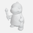 Dino3-3.png Painter Dino with Apron and Brush - 3D Printable Figurine