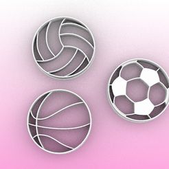 pelotas.jpg Download STL file cookie cutters cookie cutters pack balls • 3D printable template, PatricioVazquez