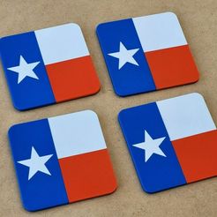 73929f1d-2b18-450a-a282-7247cf9fe8c2.jpg Free 3D file Drink Coasters - Texas Flag・3D printer design to download