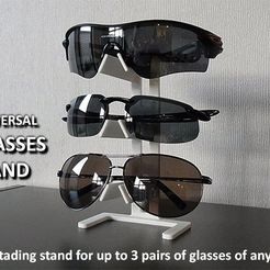 c68ebabdf5f1e50494f52815a61cd90d_display_large.jpg Free STL file Universal Glasses Stand・3D printable model to download
