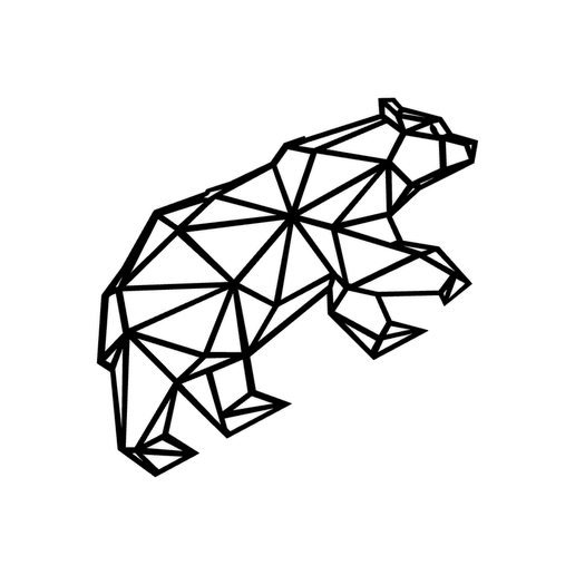 1.png Download file Geometric Bear Decor • 3D print template, SaracWallArt