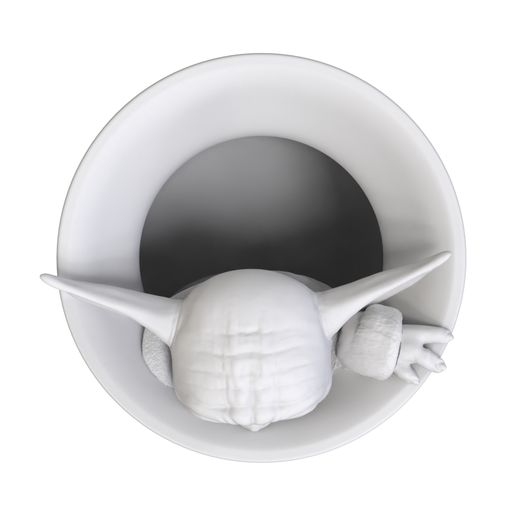 GroguPencilHolder_Preview.161.jpg Скульптурный держатель для карандашей/горшок для растений Yoda Grogu Baby