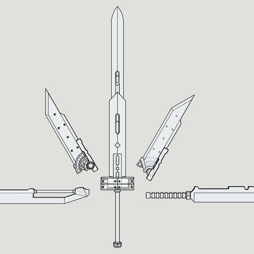 FUSHION-SWORD-006.jpg ESPADA DE FUSHION - CLOUD BUSTER - FINAL FANTASY VII