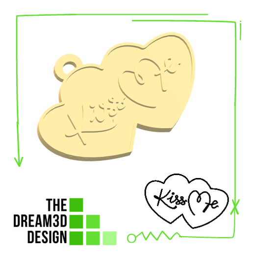 KISS ME KEYCHAIN / LLALAVERO BESAME 3D model