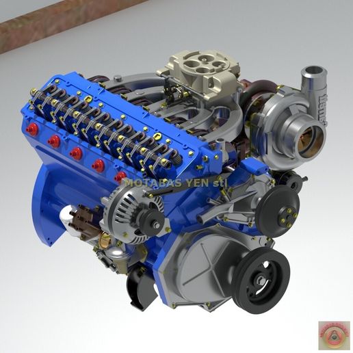 🌆 CHRYSLER SLANT SIX TURBO - ENGINE・ STL File for 3D printing・Cults