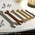 95a75be3-5791-4fb2-b83b-ccfdd49e7355.png Wrench Set 4 - 15 mm (1/8 - 5/8") - Set of 7, 13 Sizes, Fully Functional