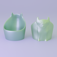 3.png 3D printale cat bowl cute cate bowl no supports 3D print model