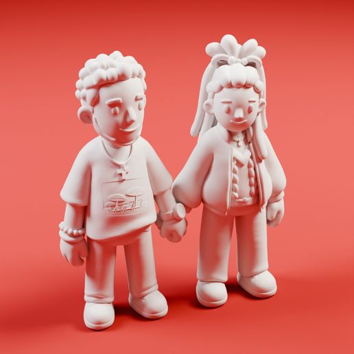 Couple Figurines Holding Hands — 3D Printable Collector | Fan Gift | Tabletop Display