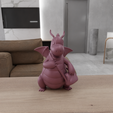 HighQuality.png 3D Cute Dragon with Bag Figure Gift for Friend with 3D Stl Files, Dragon Tail, 3D Printing, Dragon Gifts, 3D Figure Print, 3D Printed Dragon