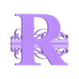 01 - R (Final Merge).stl Letter R (Table Top Design)  with Small Name Insert