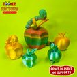 TOONZ FACTORY yd Le NO SUPPORTS Flexi Print-In-Place Apple Worm Articulated