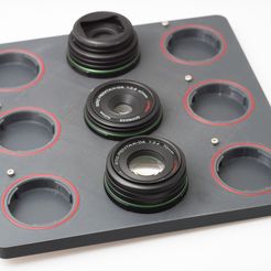 IMGP0516.jpg Бесплатный STL файл Lens Rack (Pentax K-mount)・Модель 3D-принтера для скачивания