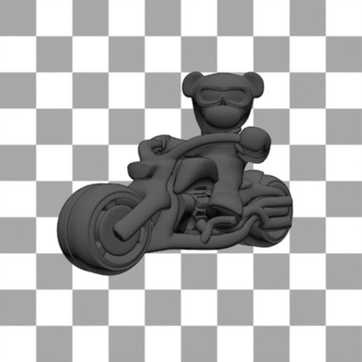 Teddy Bear biker1.jpg Download free STL file Teddy bear biker • 3D printable template, Steph