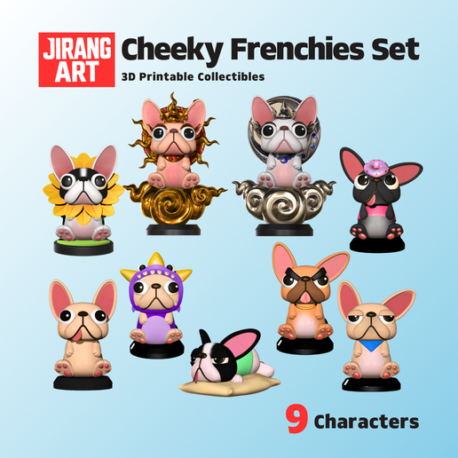 Cheeky Frenchie Collection – 9 STL Characters Pack