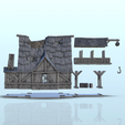 61.png Medieval storage warehouse with pulley extension for handling (11) - Pirate Jungle Island Beach Piracy Caribbean Medieval